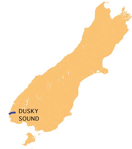 Lage des Dusky Sound auf der neuseeländischen Südinsel 	Bild: [7]