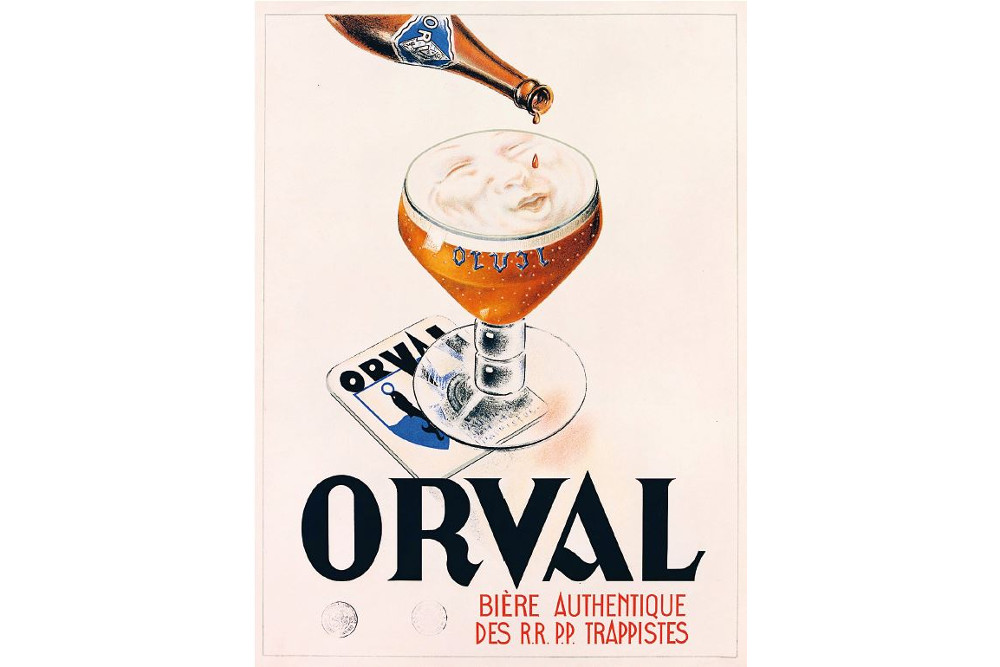 Werbeplakat der Orval Brauerei