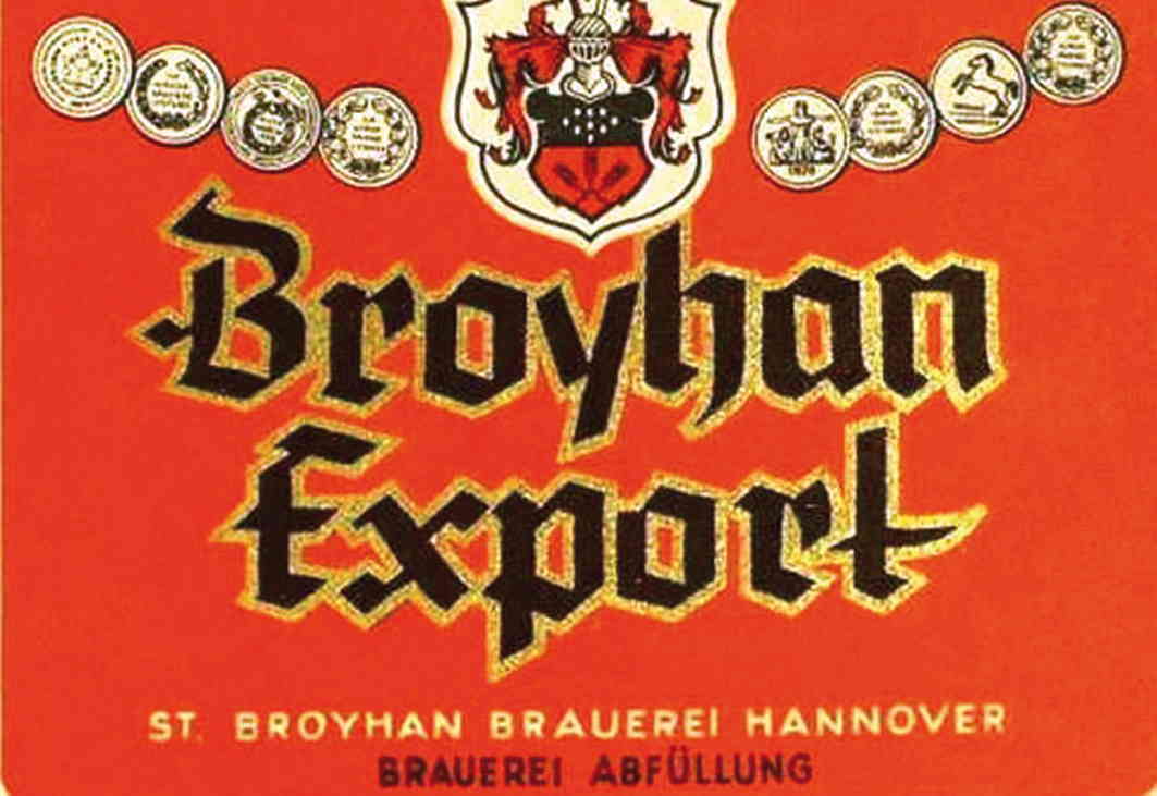 Etikett der „Städtischen Broyhan Brauerei“